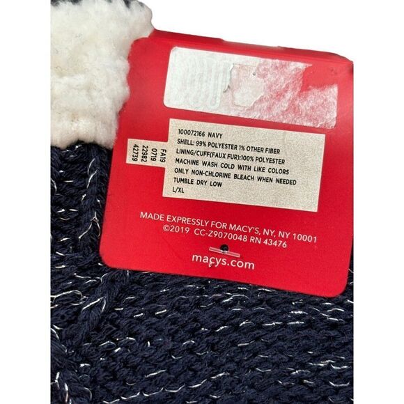 Charter Club Slipper Socks With Grippers L/XL Navy - Picture 3 of 5